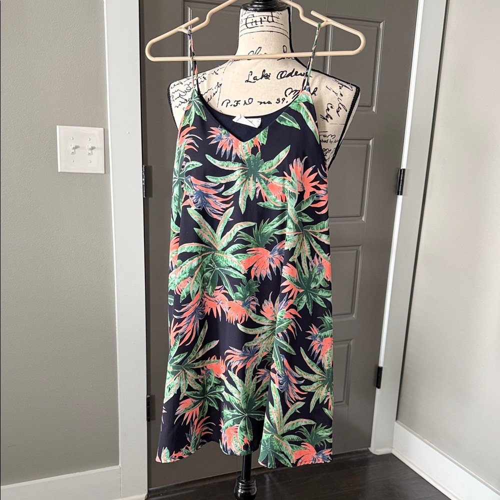 Peach Love California Vibrant Leaf Dress